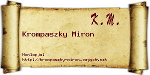 Krompaszky Miron névjegykártya